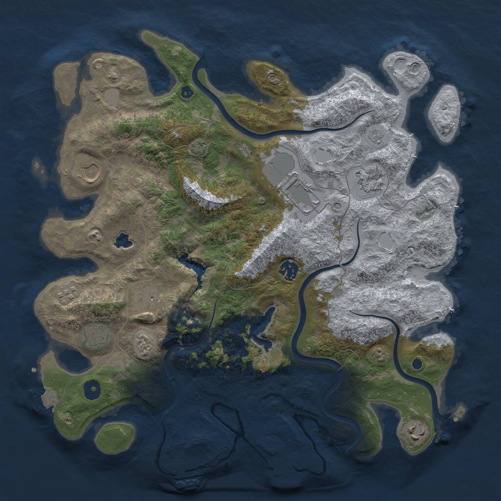 Rust Map: Procedural Map, Size: 4000, Seed: 775975, 14 Monuments