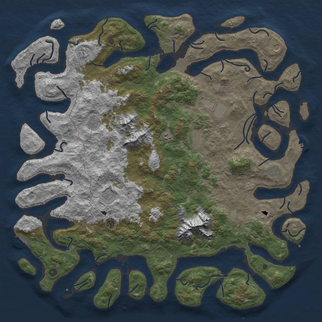 Rust Map: Procedural Map, Size: 6000, Seed: 1248281908, 19 Monuments