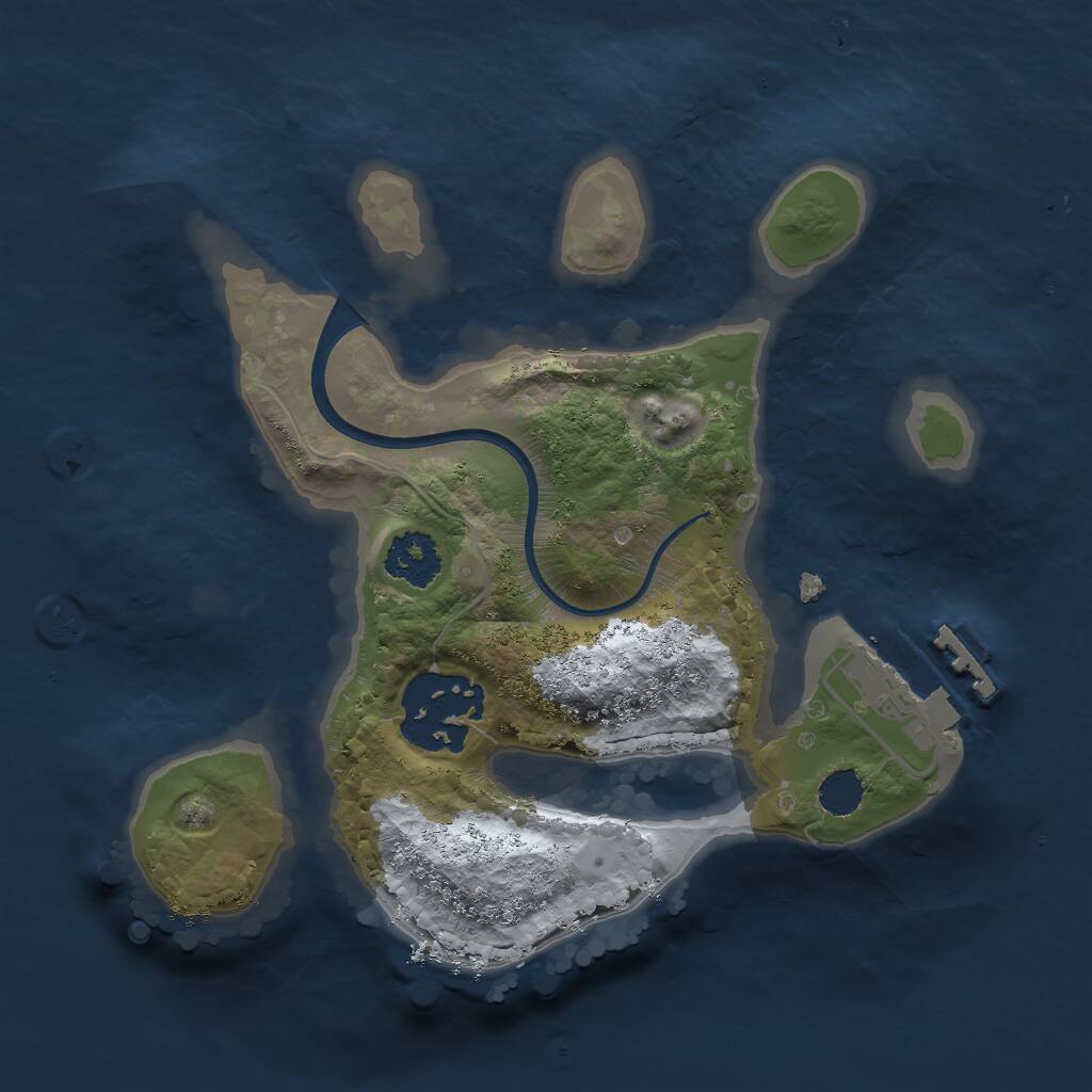 Rust Map: Procedural Map, Size: 2000, Seed: 1867, 3 Monuments