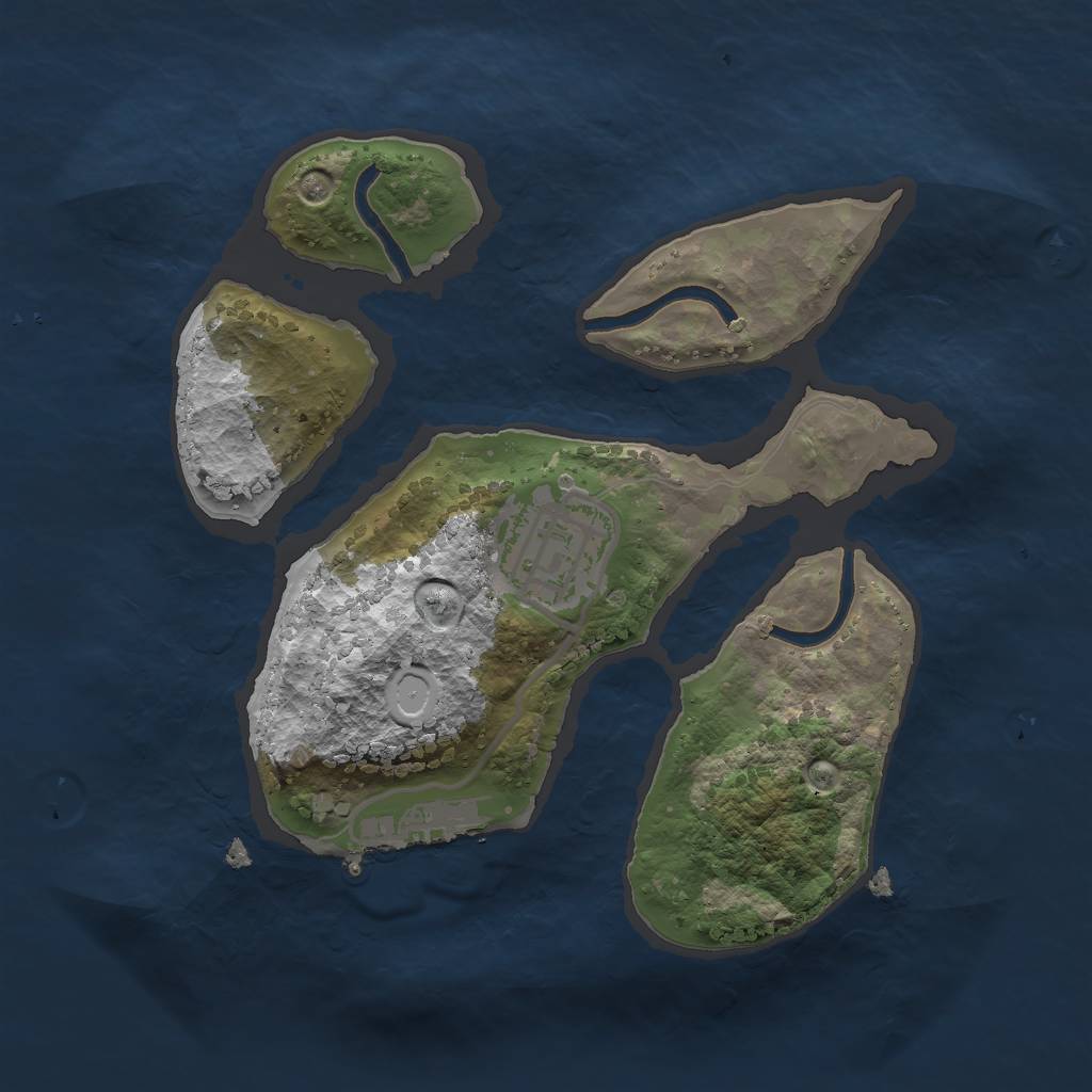 Rust Map: Procedural Map, Size: 2000, Seed: 3174, 7 Monuments