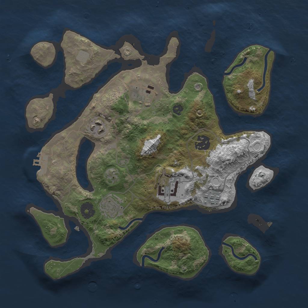 Rust Map: Procedural Map, Size: 3000, Seed: 69202104, 12 Monuments
