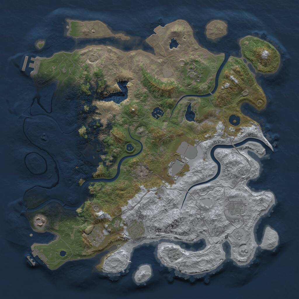 Rust Map: Procedural Map, Size: 4000, Seed: 485740, 15 Monuments