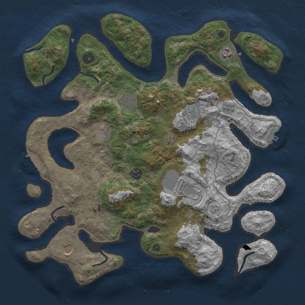 Rust Map: Procedural Map, Size: 4000, Seed: 464988, 16 Monuments