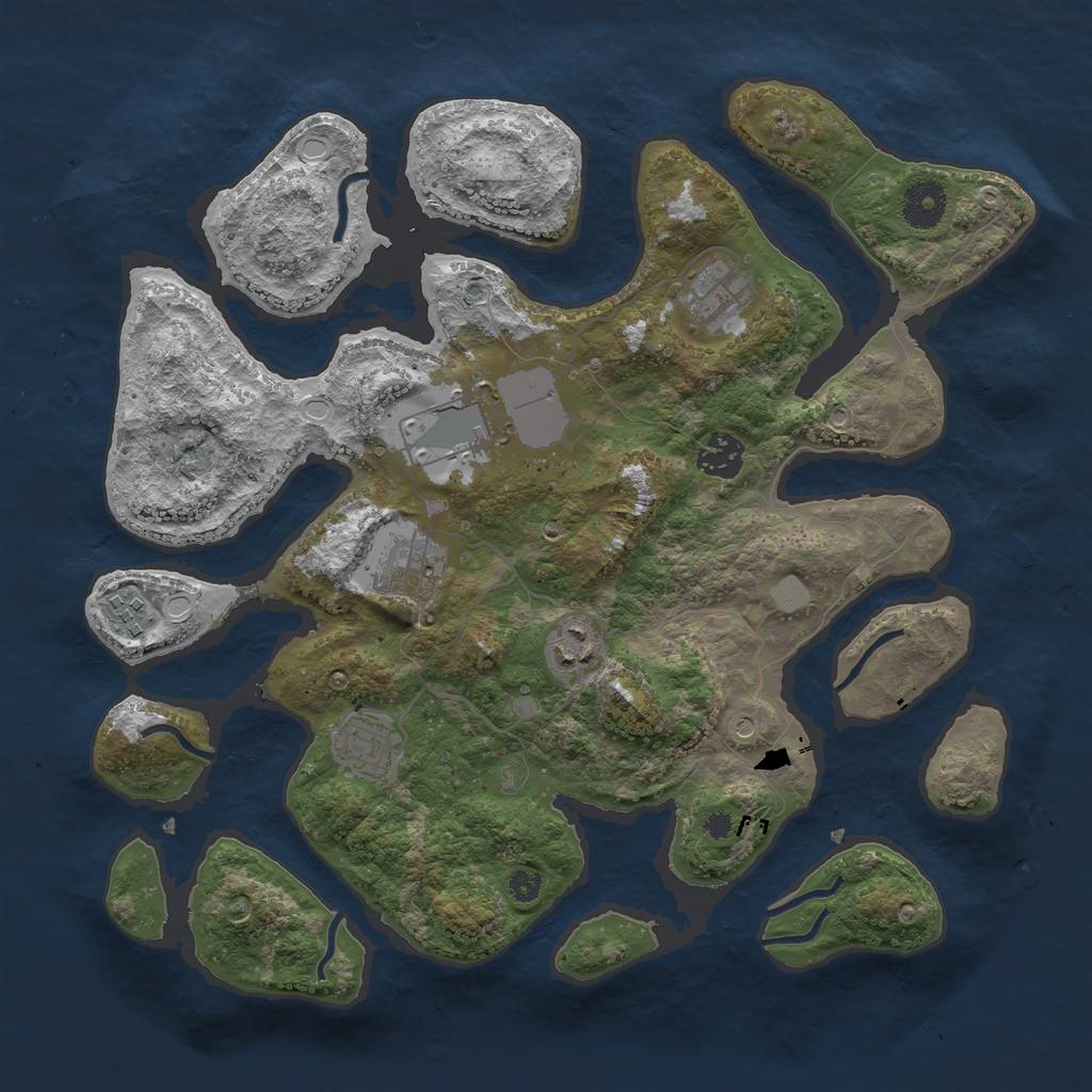 Rust Map: Procedural Map, Size: 3550, Seed: 272876, 13 Monuments