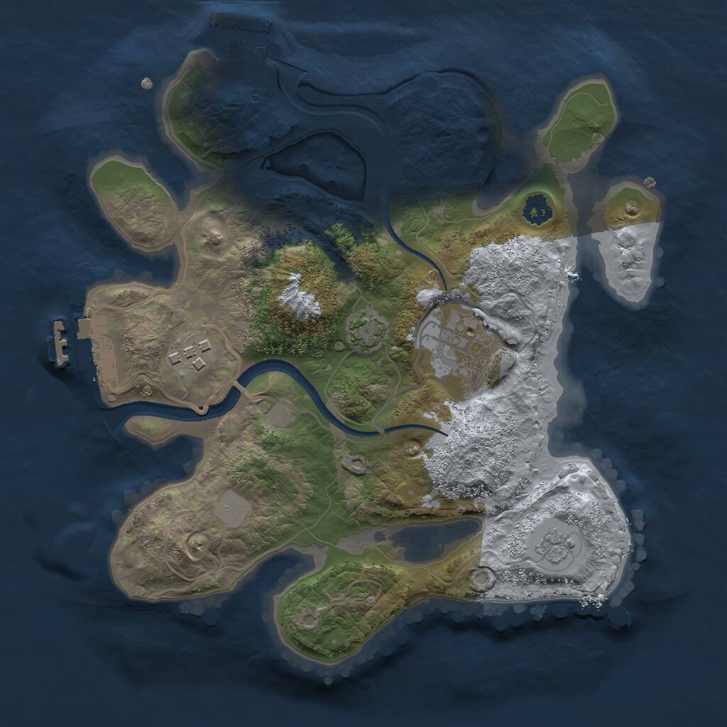 Rust Map: Procedural Map, Size: 2500, Seed: 1806770225, 7 Monuments