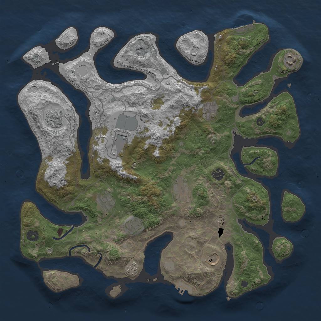 Rust Map: Procedural Map, Size: 4000, Seed: 161188, 18 Monuments