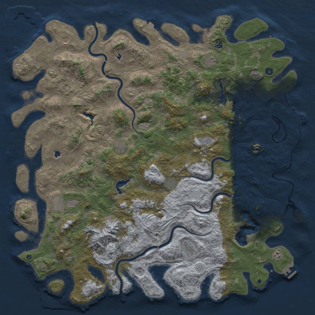 Rust Map: Procedural Map, Size: 5999, Seed: 666, 17 Monuments
