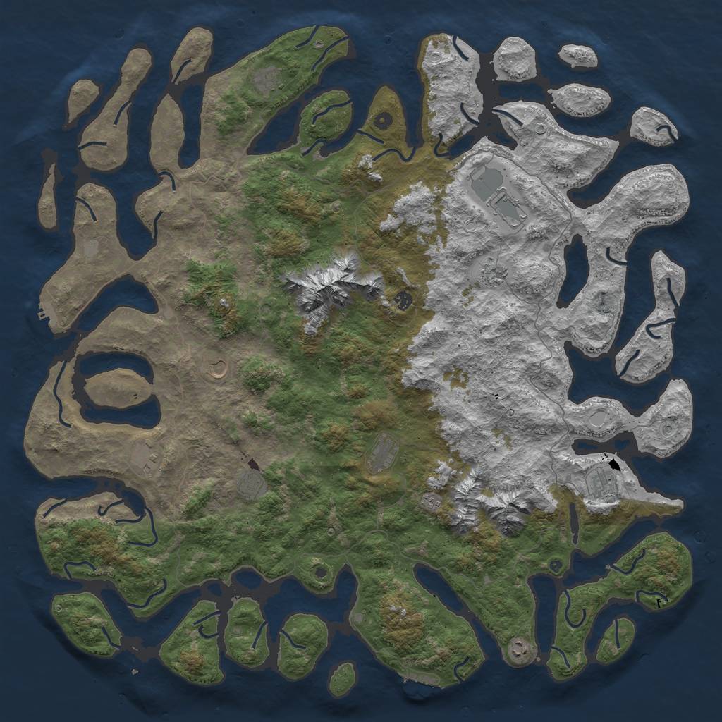 Rust Map: Procedural Map, Size: 6000, Seed: 1518151071, 19 Monuments