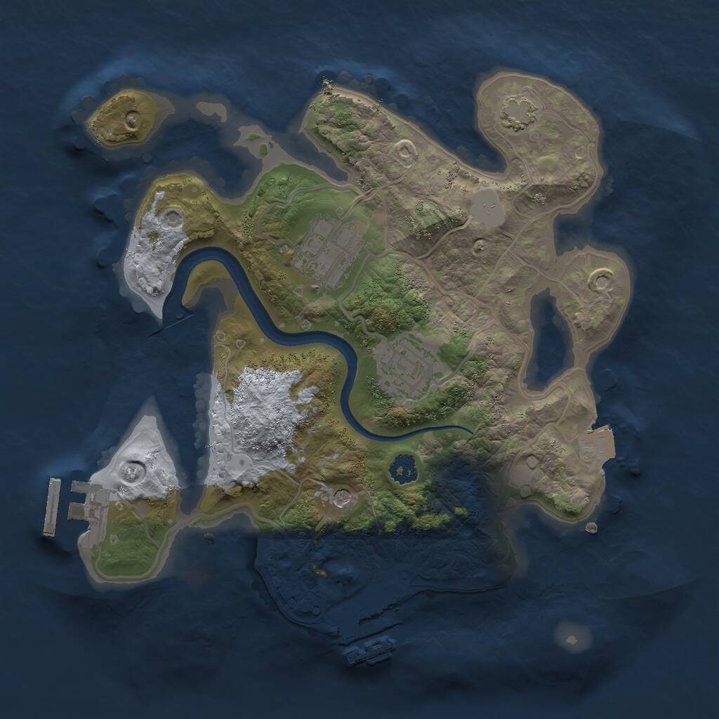 Rust Map: Procedural Map, Size: 2500, Seed: 46583634, 7 Monuments