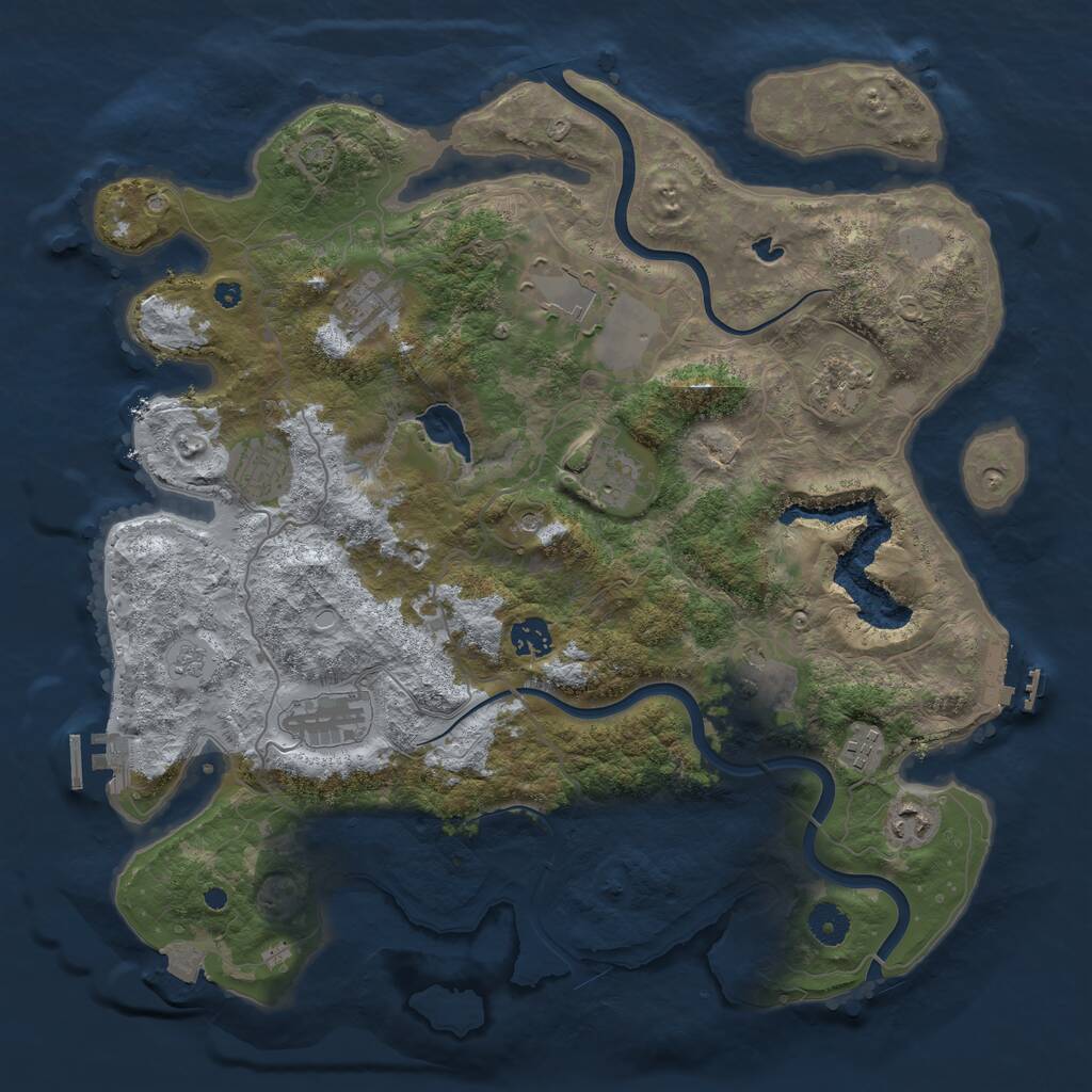 Rust Map: Procedural Map, Size: 4000, Seed: 8345773, 16 Monuments
