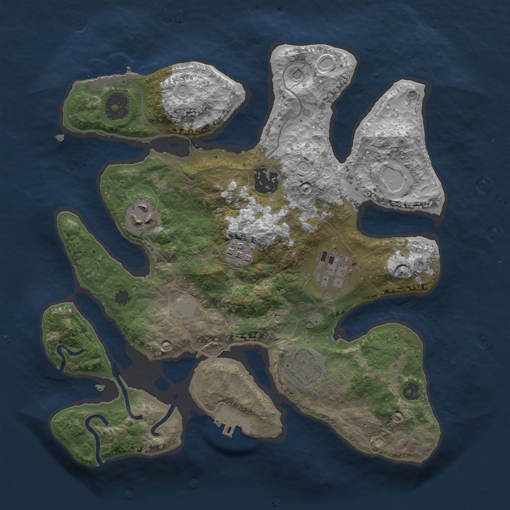 Rust Map: Procedural Map, Size: 3000, Seed: 17432, 13 Monuments