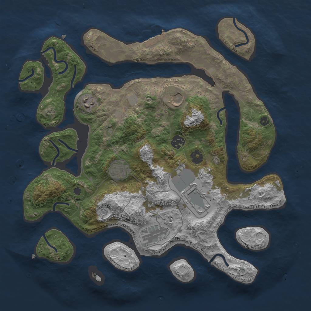 Rust Map: Procedural Map, Size: 3530, Seed: 13874, 13 Monuments