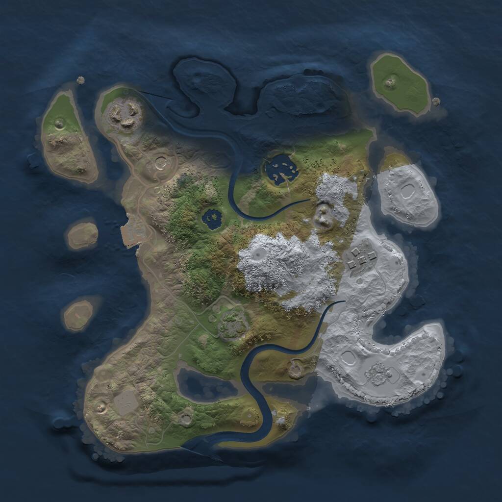 Rust Map: Procedural Map, Size: 2500, Seed: 3500, 7 Monuments