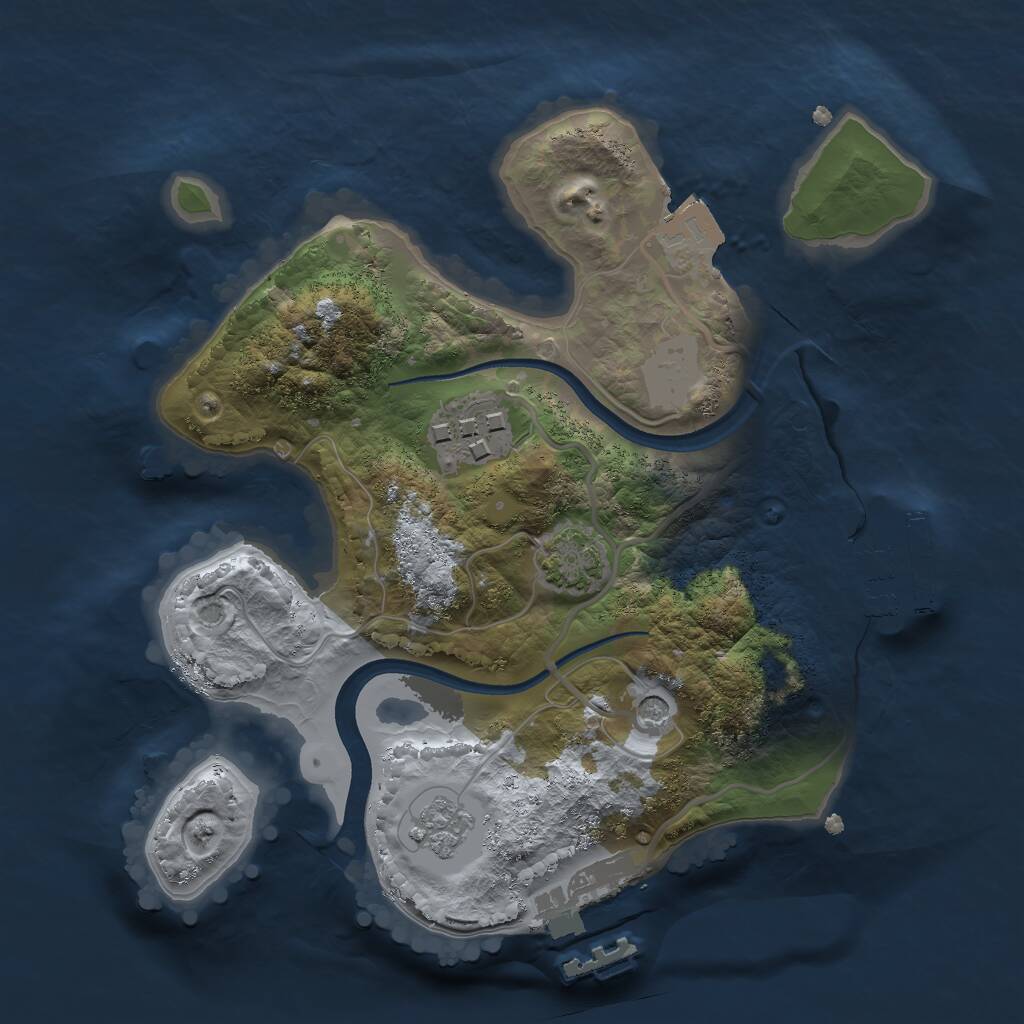 Rust Map: Procedural Map, Size: 2100, Seed: 1253, 7 Monuments