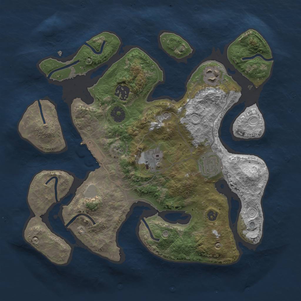 Rust Map: Procedural Map, Size: 3000, Seed: 95643, 11 Monuments