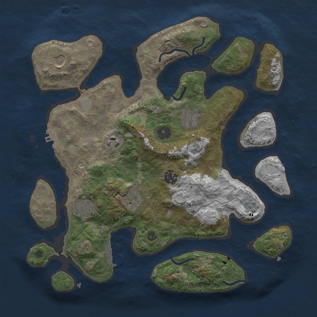 Rust Map: Procedural Map, Size: 3500, Seed: 133741213, 15 Monuments