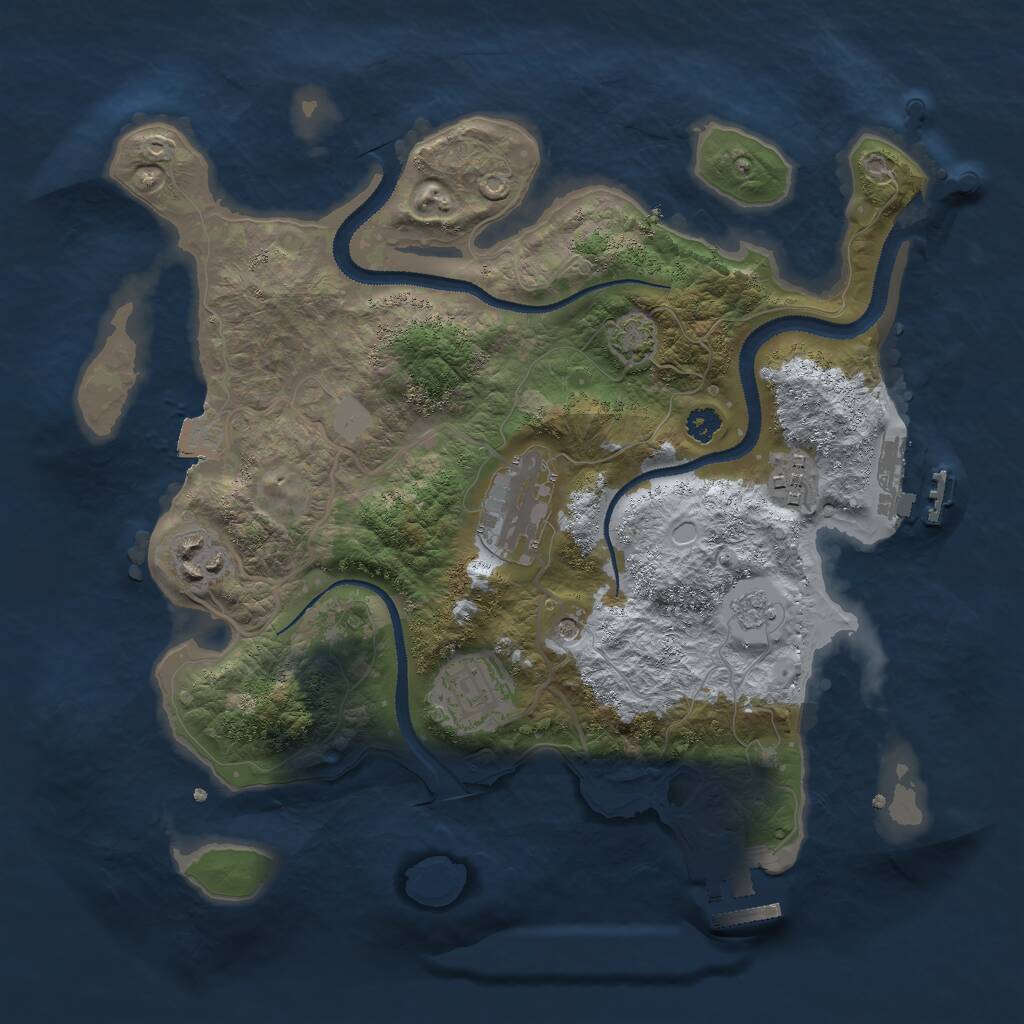 Rust Map: Procedural Map, Size: 3000, Seed: 732881709, 10 Monuments