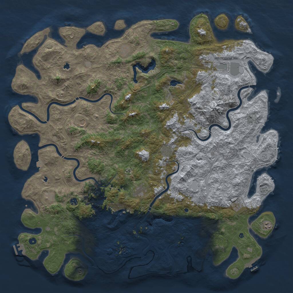 Rust Map: Procedural Map, Size: 6000, Seed: 1641597248, 17 Monuments