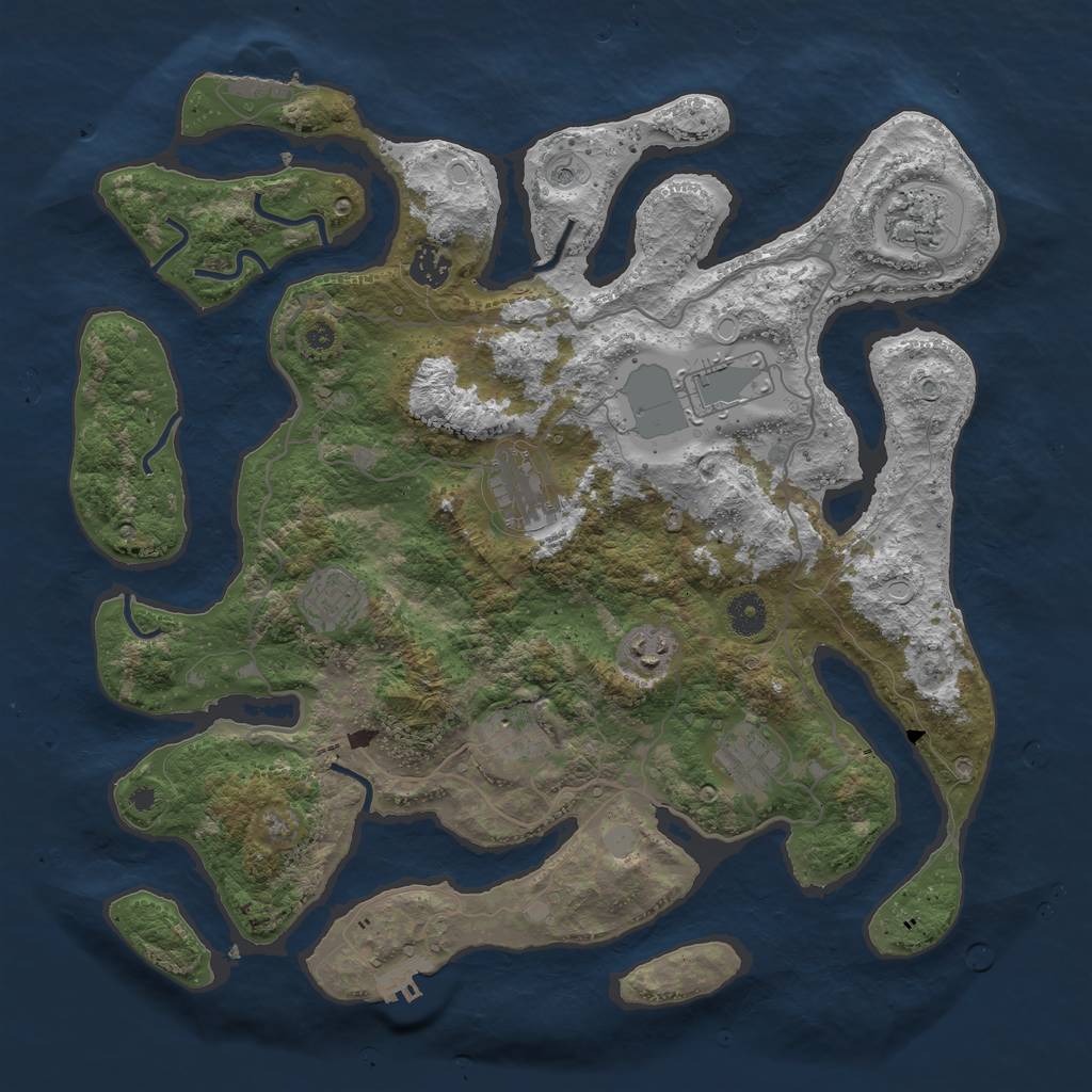 Rust Map: Procedural Map, Size: 4000, Seed: 189107, 16 Monuments