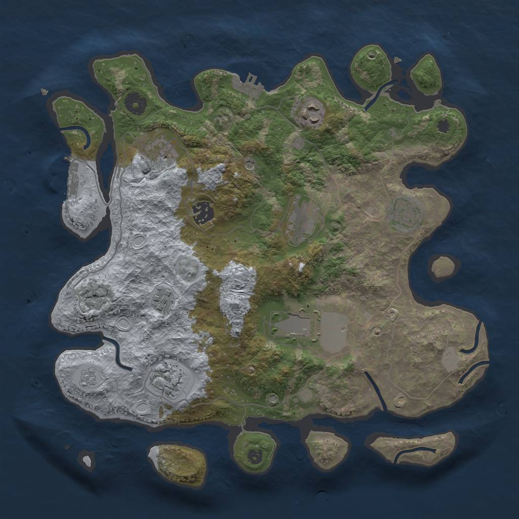 Rust Map: Procedural Map, Size: 3500, Seed: 210158552, 15 Monuments