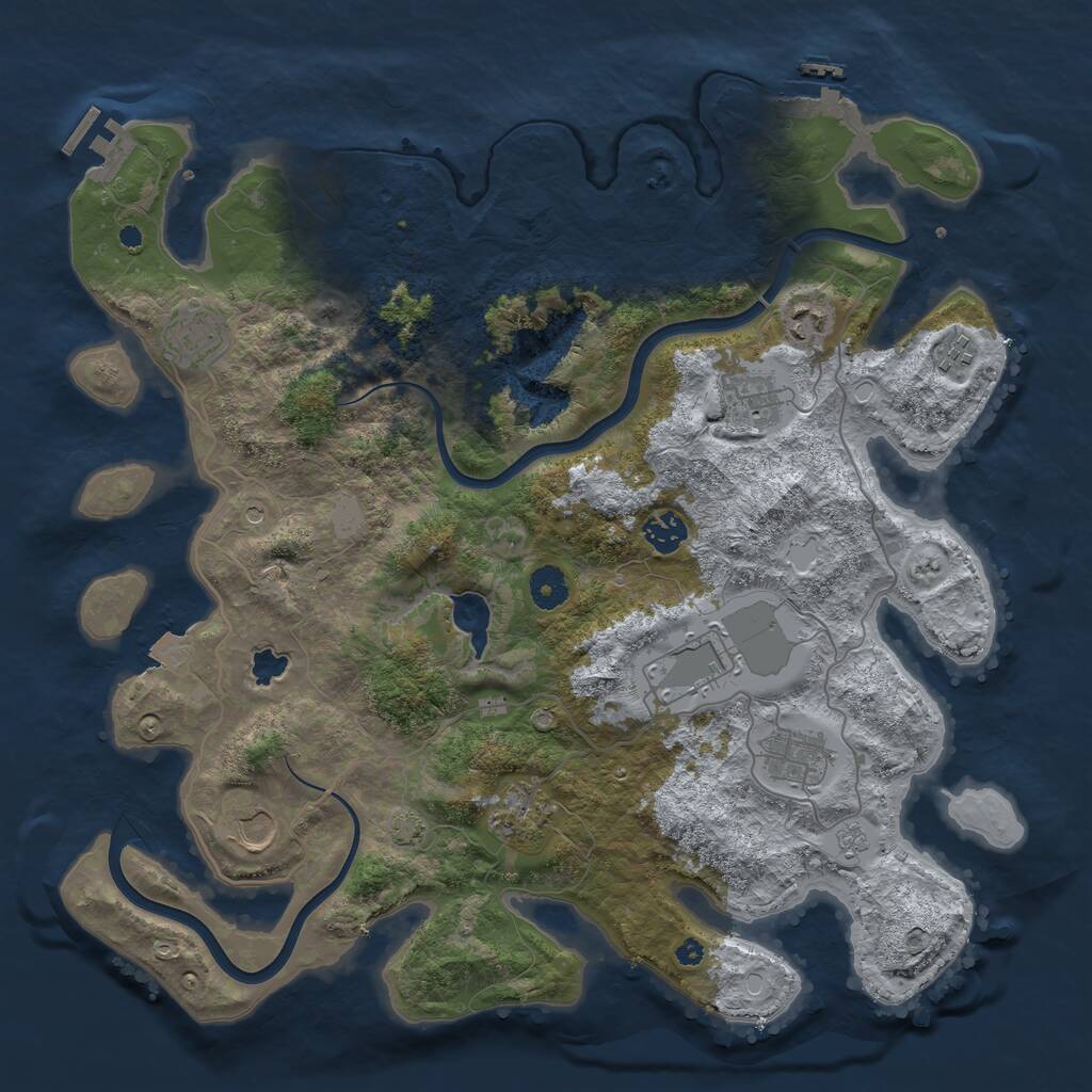 Rust Map: Procedural Map, Size: 4000, Seed: 283558, 15 Monuments