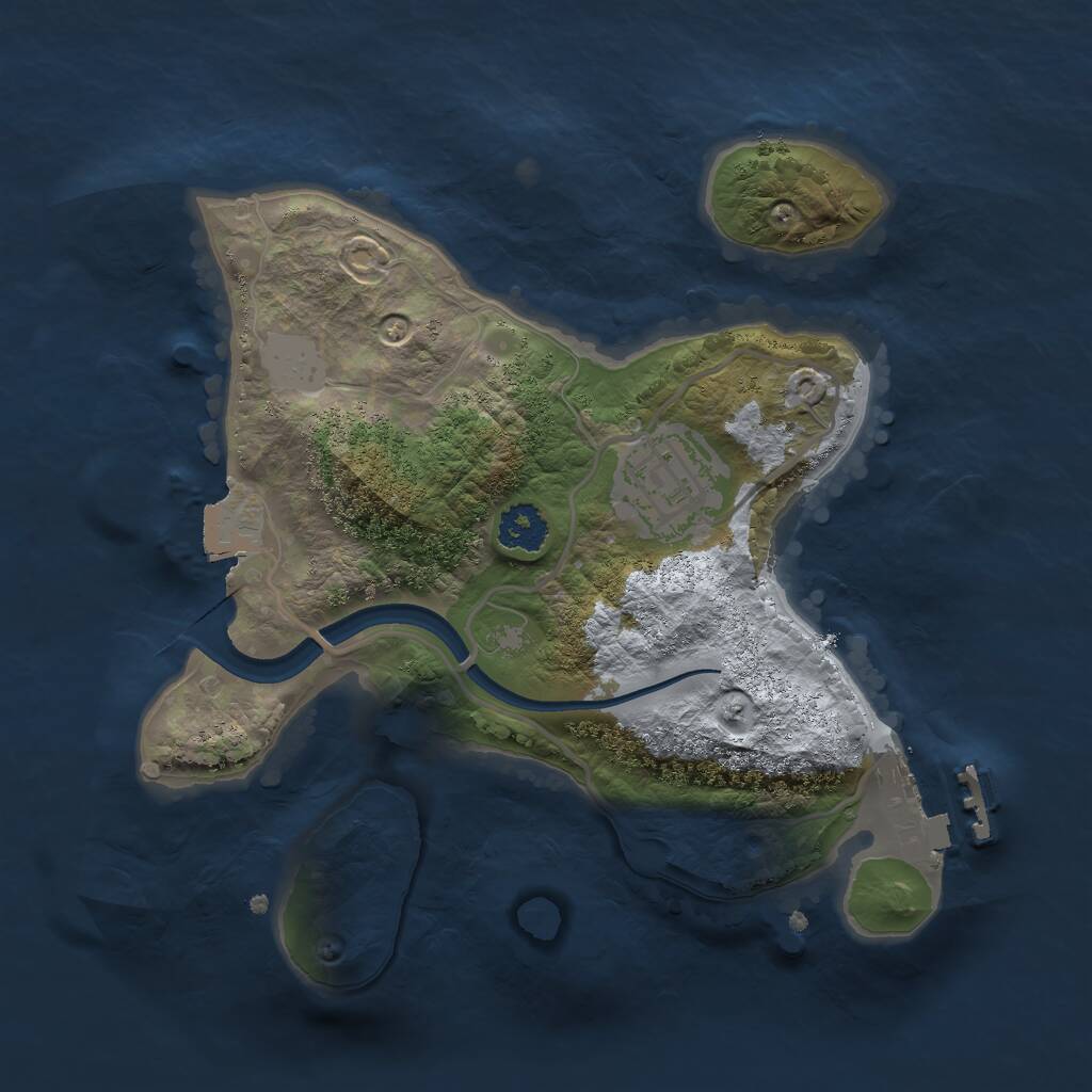 Rust Map: Procedural Map, Size: 2250, Seed: 694207270, 3 Monuments