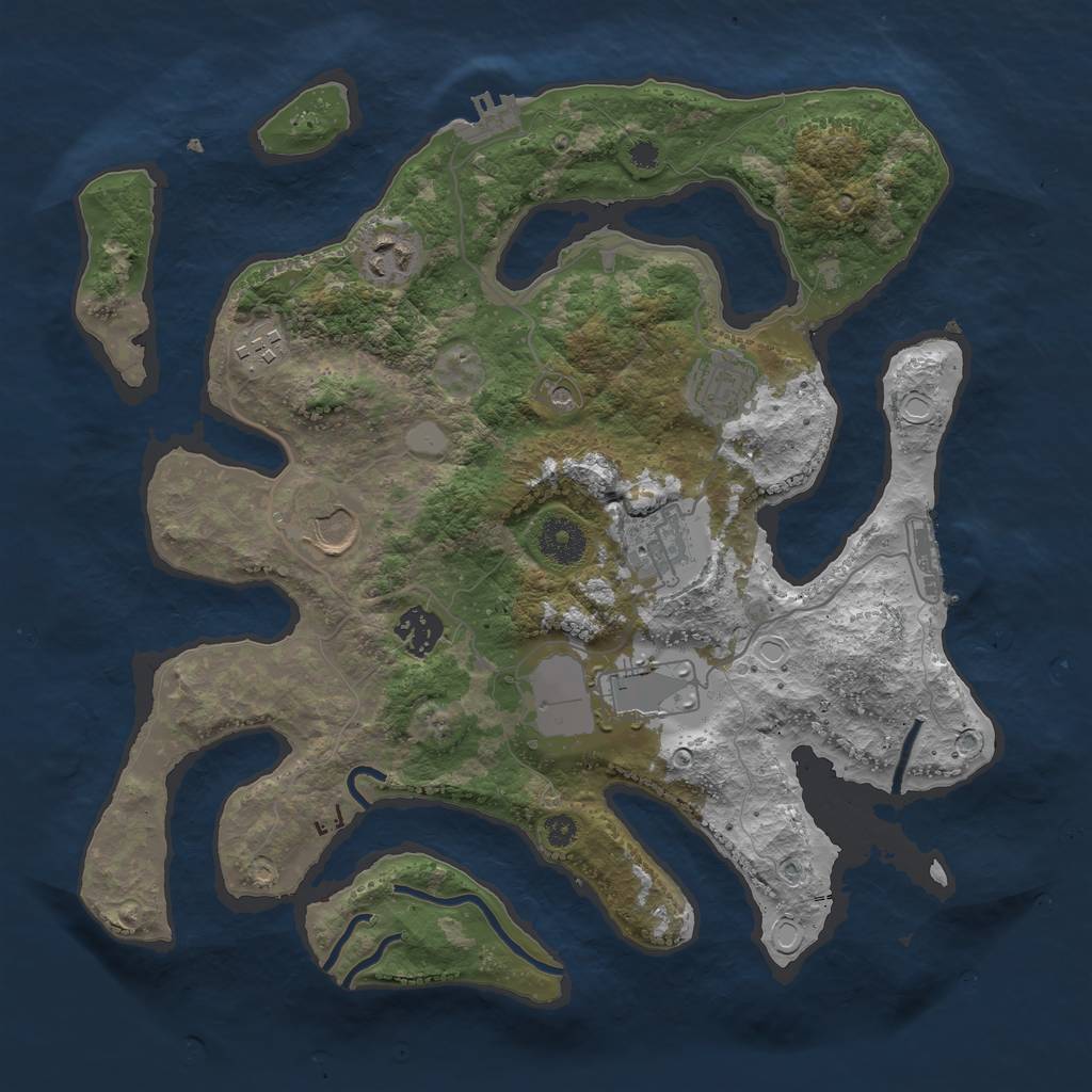 Rust Map: Procedural Map, Size: 3500, Seed: 774759360, 15 Monuments