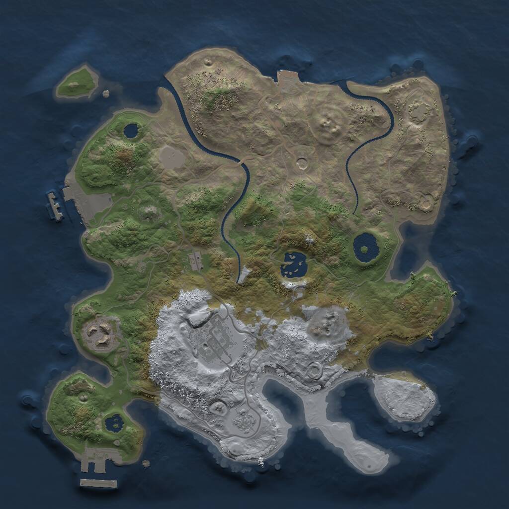 Rust Map: Procedural Map, Size: 2800, Seed: 47, 9 Monuments