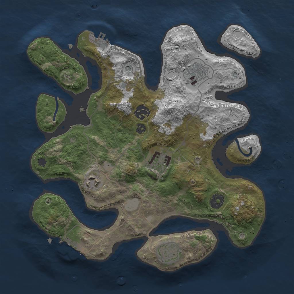 Rust Map: Procedural Map, Size: 3000, Seed: 1657174504, 13 Monuments