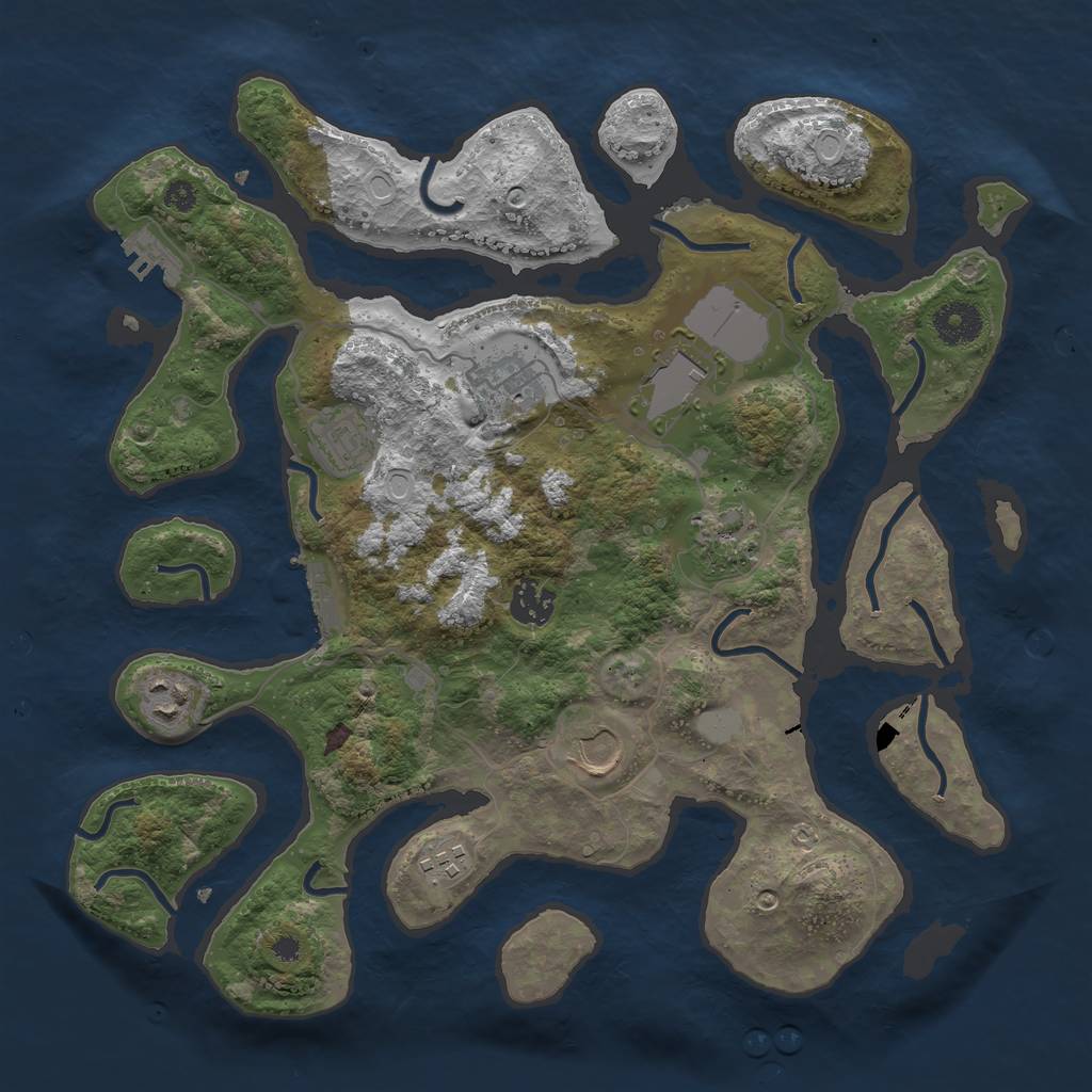 Rust Map: Procedural Map, Size: 3550, Seed: 741478, 15 Monuments