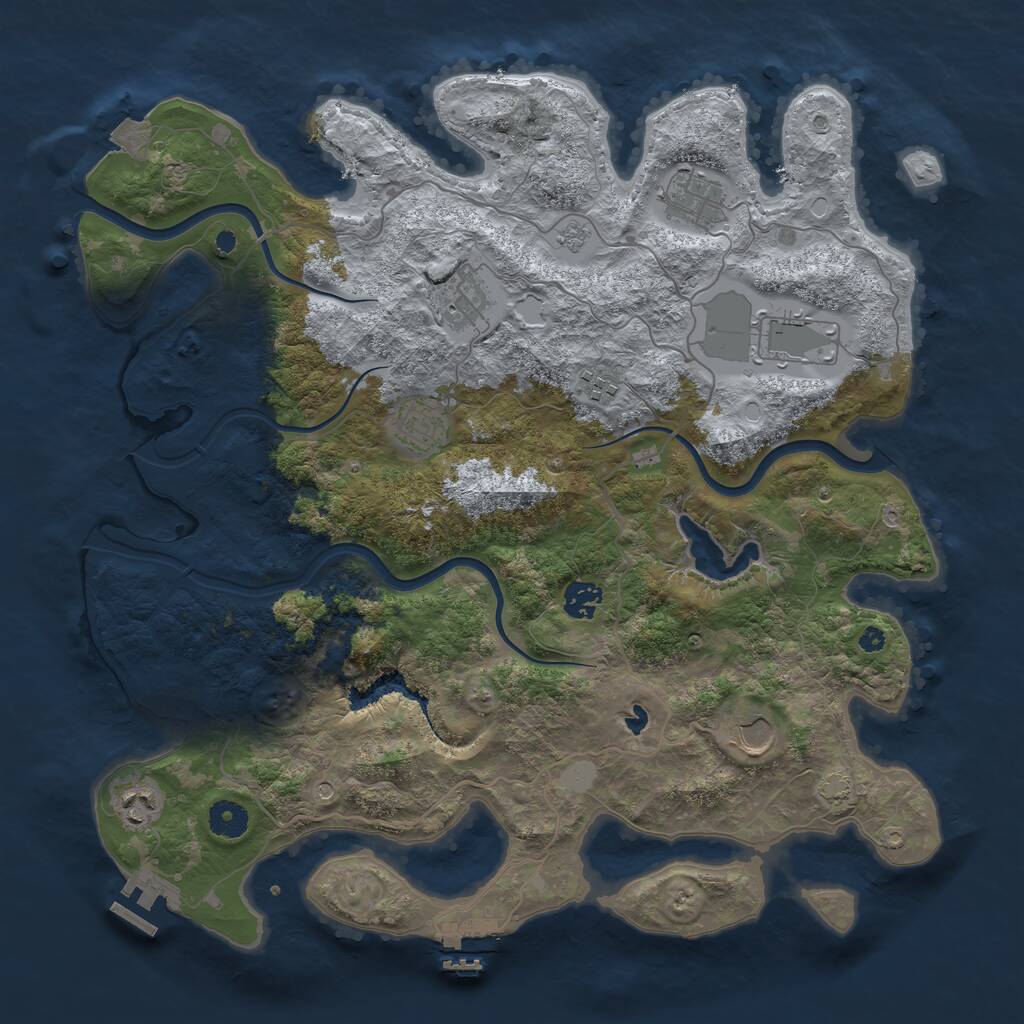 Rust Map: Procedural Map, Size: 4000, Seed: 59164, 14 Monuments
