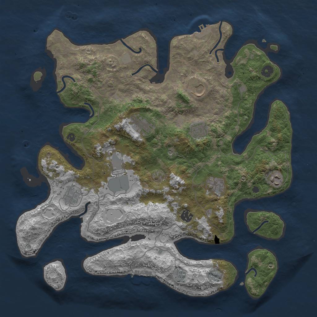 Rust Map: Procedural Map, Size: 4000, Seed: 42216483, 17 Monuments