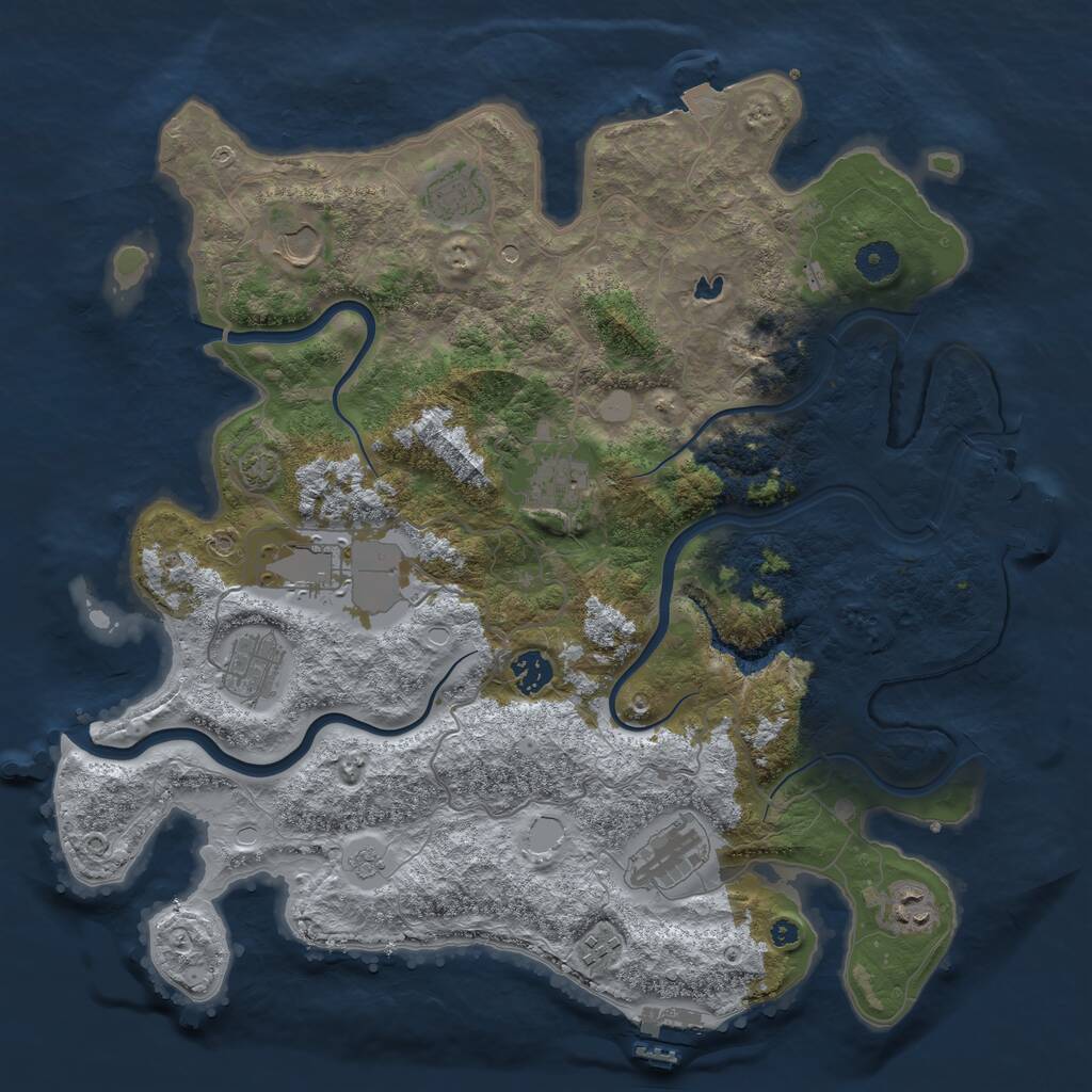 Rust Map: Procedural Map, Size: 4000, Seed: 42216483, 15 Monuments