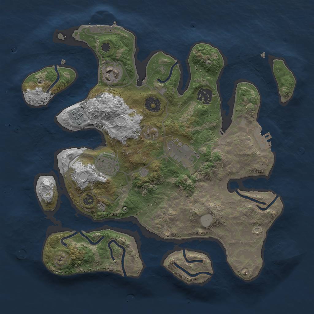 Rust Map: Procedural Map, Size: 3000, Seed: 677511, 12 Monuments