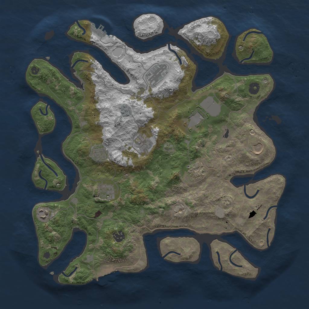 Rust Map: Procedural Map, Size: 4000, Seed: 357206, 17 Monuments