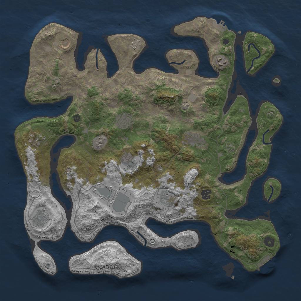 Rust Map: Procedural Map, Size: 4300, Seed: 1663335109, 19 Monuments