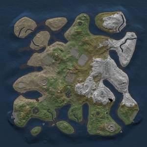 Thumbnail Rust Map: Procedural Map, Size: 3500, Seed: 2939, 16 Monuments