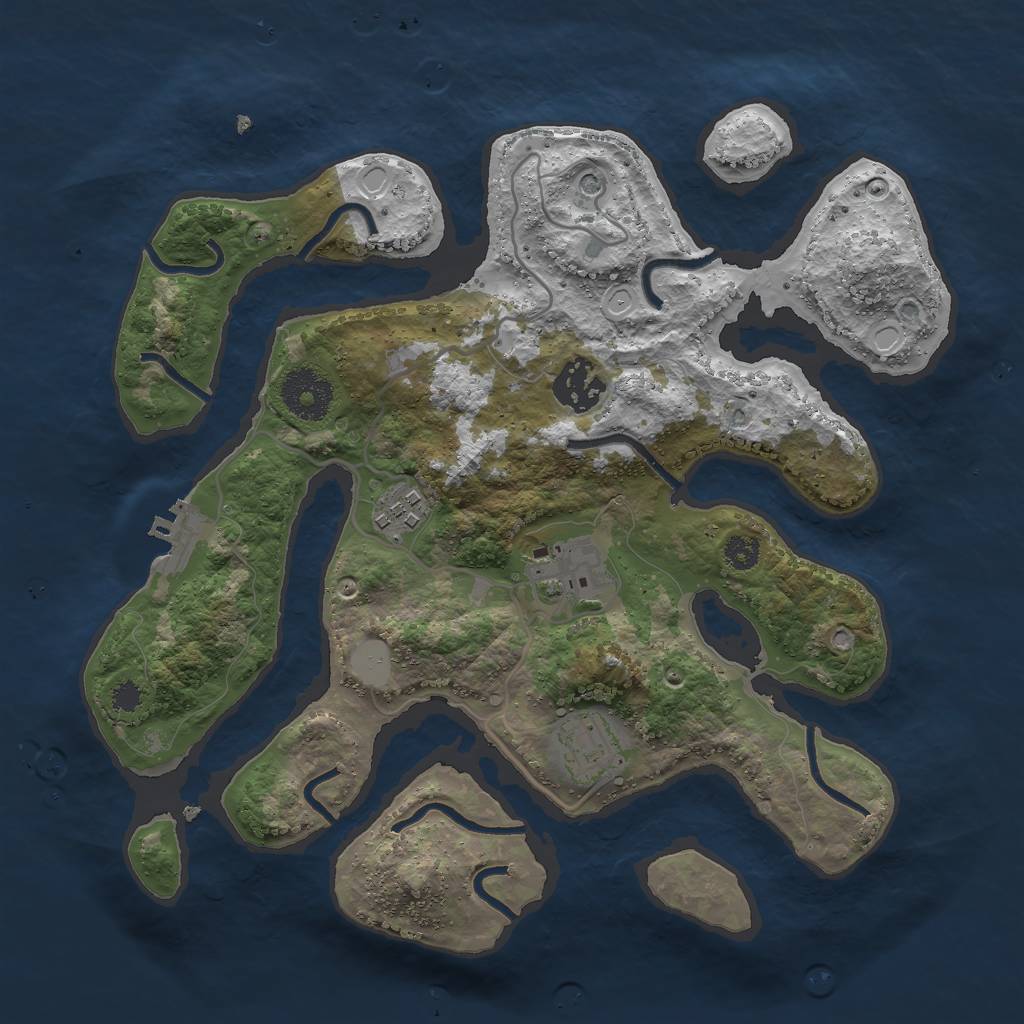 Rust Map: Procedural Map, Size: 3000, Seed: 11224, 11 Monuments