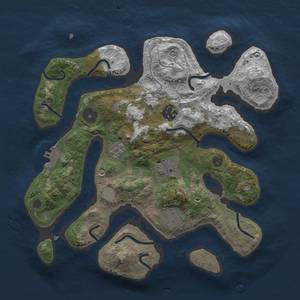 Thumbnail Rust Map: Procedural Map, Size: 3000, Seed: 11224, 11 Monuments