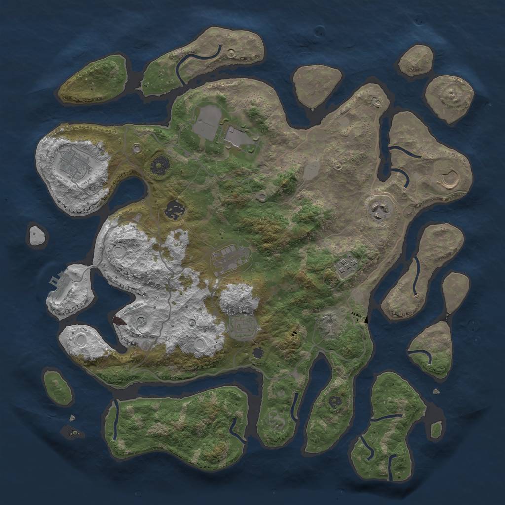 Rust Map: Procedural Map, Size: 4000, Seed: 12671, 15 Monuments