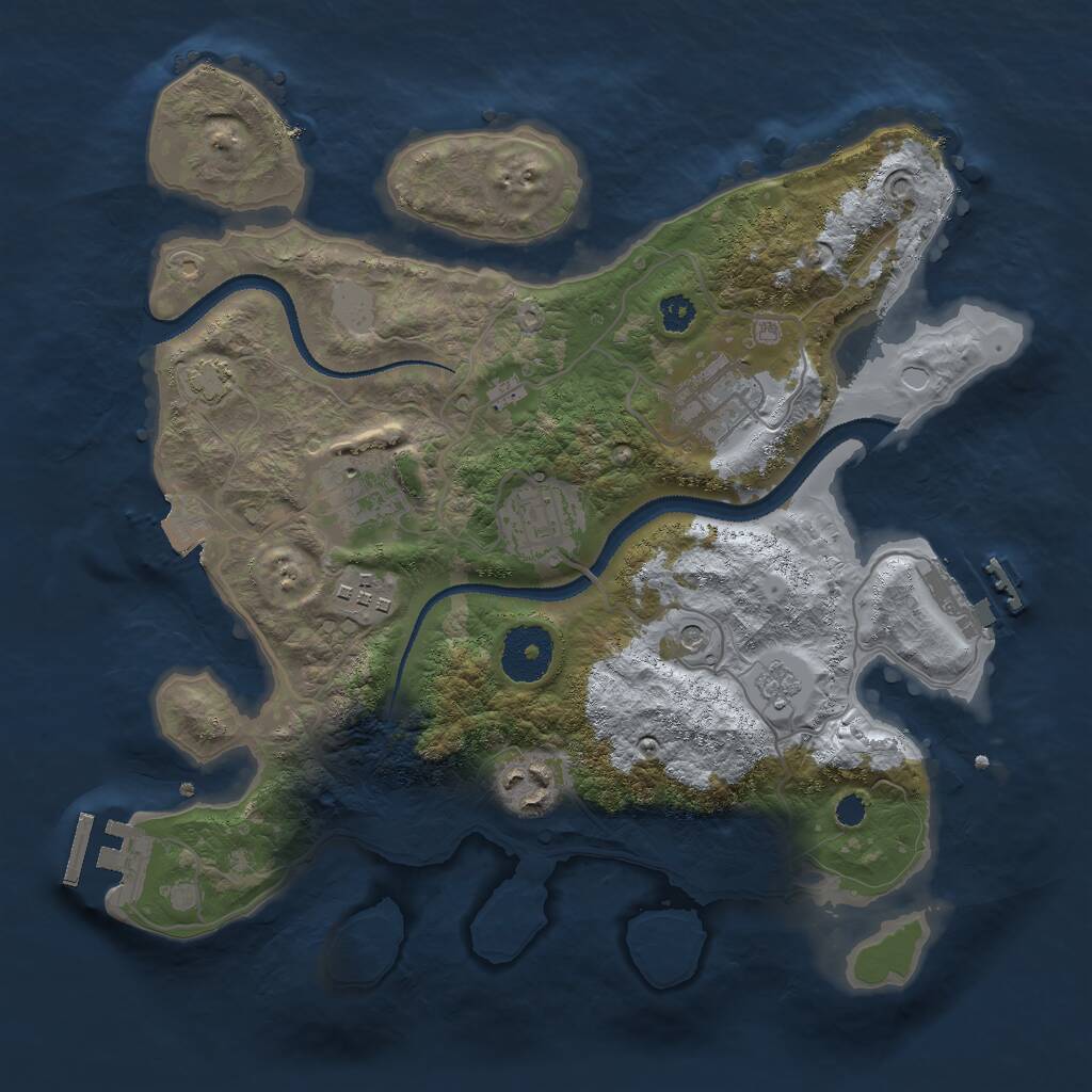 Rust Map: Procedural Map, Size: 3000, Seed: 693096188, 11 Monuments