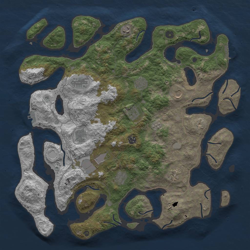 Rust Map: Procedural Map, Size: 4500, Seed: 782086523, 19 Monuments