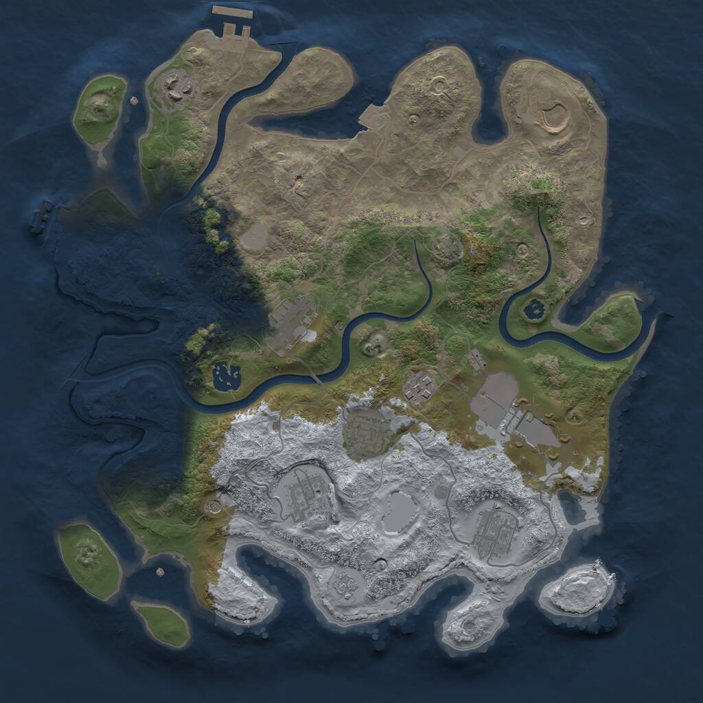 Rust Map: Procedural Map, Size: 3500, Seed: 591420263, 15 Monuments