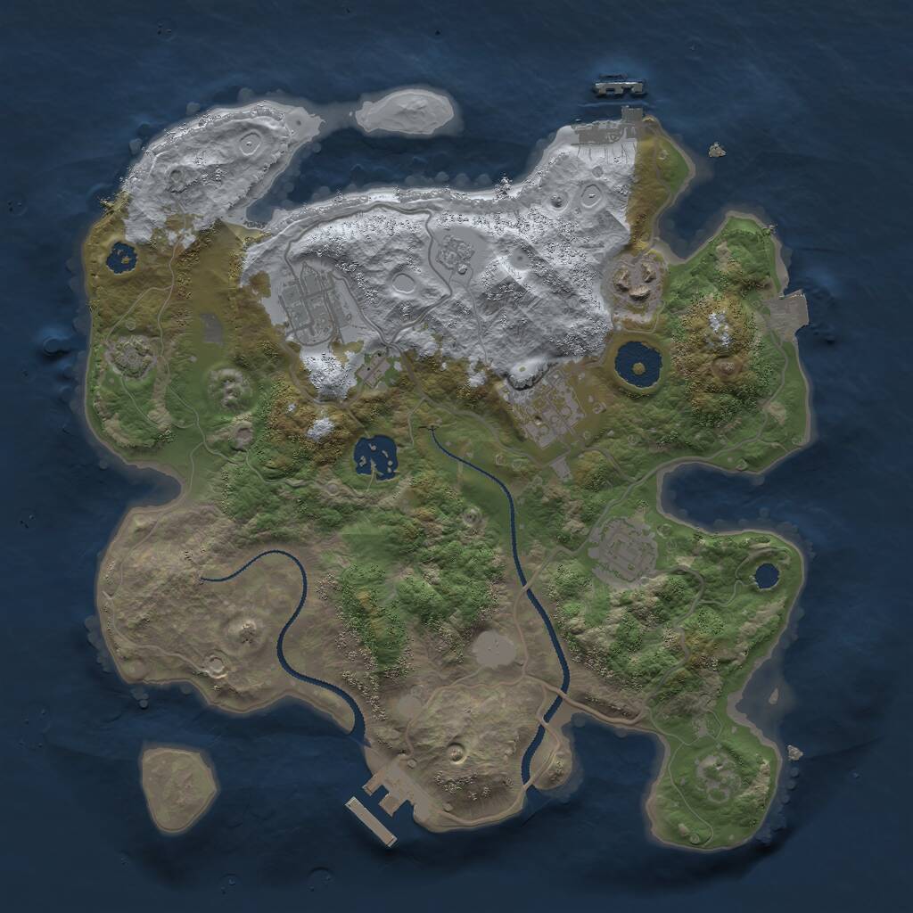 Rust Map: Procedural Map, Size: 3000, Seed: 121524, 10 Monuments