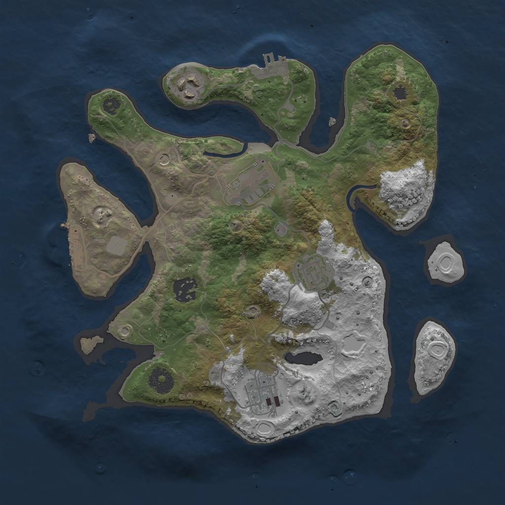 Rust Map: Procedural Map, Size: 3000, Seed: 41742207, 13 Monuments