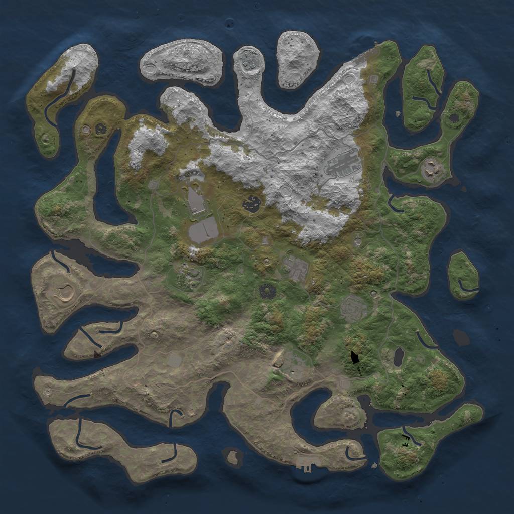 Rust Map: Procedural Map, Size: 4500, Seed: 138272171, 18 Monuments