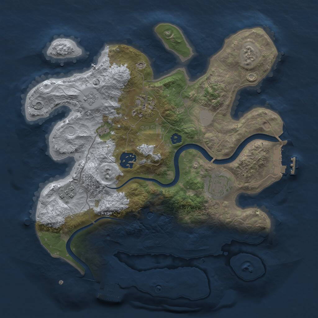 Rust Map: Procedural Map, Size: 2901, Seed: 31500, 9 Monuments