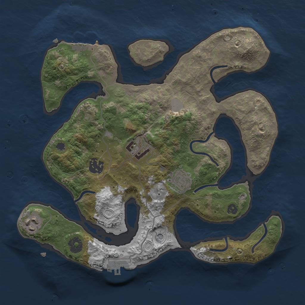 Rust Map: Procedural Map, Size: 3000, Seed: 622345, 12 Monuments