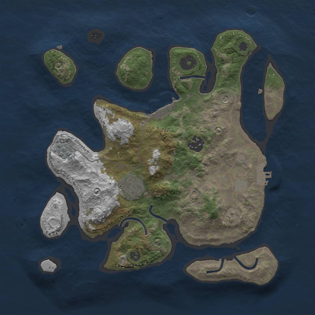 Rust Map: Procedural Map, Size: 3000, Seed: 349887, 11 Monuments