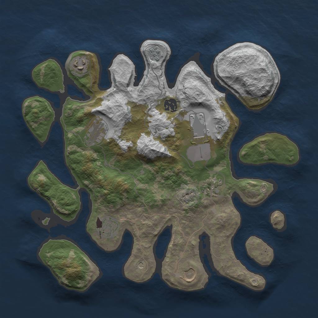 Rust Map: Barren, Size: 3500, Seed: 7122021, 11 Monuments
